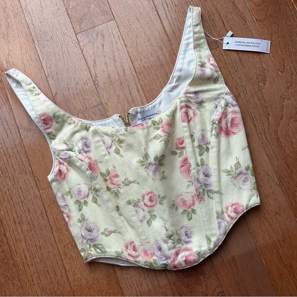 Heavy Manners (NWT) Top Little Besos Corset Summer bby Floral - Picture 8 of 9
